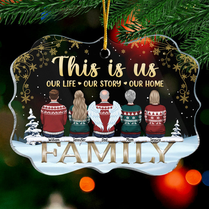 Le plus beau cadeau de Noël est la famille ! Décoration de Noël personnalisée en acrylique en forme de Benelux. Cadeau pour la famille, cadeau de Noël.