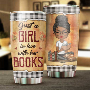 Juste une fille amoureuse de ses livres - Gobelet personnalisé - Cadeau pour les amoureux des livres
