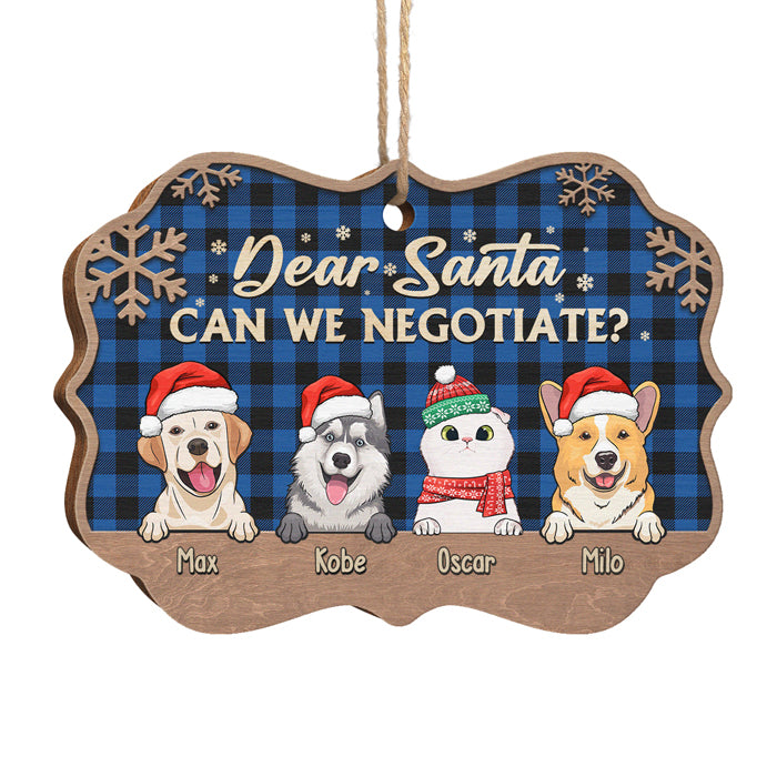 Cher Père Noël, définissez « Naughty » - Ornement personnalisé pour chien et chat - Bois en forme de Benelux - Cadeau de Noël pour les propriétaires et les amoureux des animaux