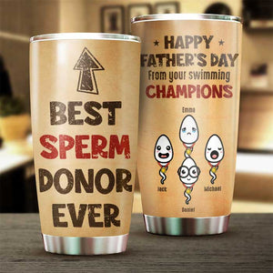 De la part de vos champions de natation Bonne fête des pères - Cadeau pour papa, cadeau pour la fête des pères - Gobelet personnalisé