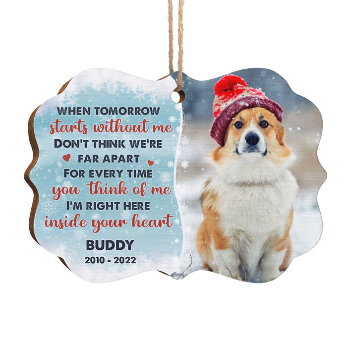 Ne pensez pas que nous sommes loin l'un de l'autre - Décoration de Noël personnalisée en bois en forme de Benelux - Télécharger une image, un cadeau commémoratif, un cadeau de condoléances, un cadeau de Noël