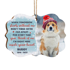 Ne pensez pas que nous sommes loin l'un de l'autre - Décoration de Noël personnalisée en bois en forme de Benelux - Télécharger une image, un cadeau commémoratif, un cadeau de condoléances, un cadeau de Noël