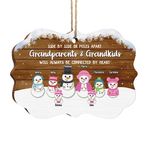 Les grands-parents et les petits-enfants seront toujours liés par le cœur Bonhomme de neige - Décoration de Noël en bois personnalisée en forme de Benelux - Cadeau pour les grands-parents, cadeau de Noël