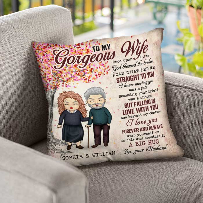 To My Gorgeous Wife Meeting You Was A Fate - Gift For Couples, Personalized Pillow (Insert Included).