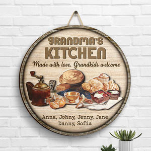 La cuisine de grand-mère faite avec amour - Panneau en bois personnalisé - Cadeau pour grand-mère et grands-parents
