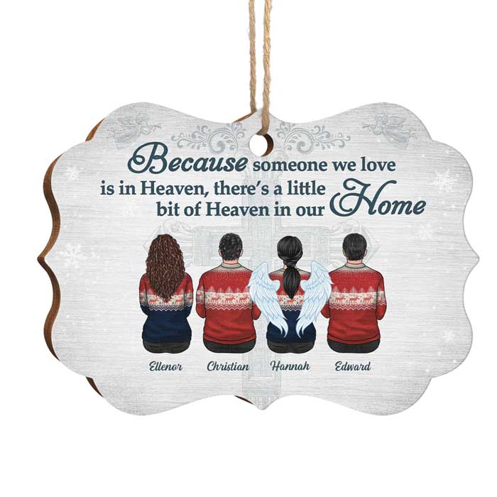 Il y a un petit coin de paradis dans notre maison - Décoration de Noël en bois personnalisée en forme de Benelux - Cadeau commémoratif, cadeau de condoléances, cadeau de Noël