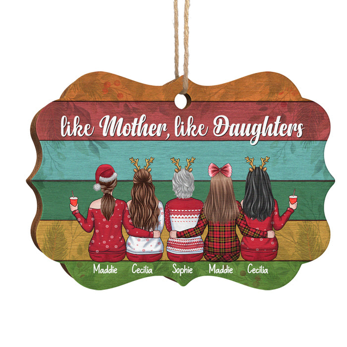 Telle mère, telle fille - Décoration de Noël en bois personnalisée en forme de Benelux - Cadeau pour la famille, cadeau de Noël