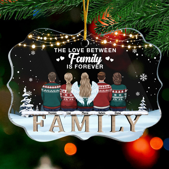 L'amour entre nous est durable - Décoration de Noël personnalisée en acrylique en forme de Benelux - Cadeau pour la famille, cadeau de Noël