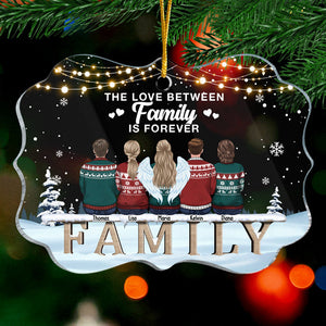 L'amour entre nous est durable - Décoration de Noël personnalisée en acrylique en forme de Benelux - Cadeau pour la famille, cadeau de Noël