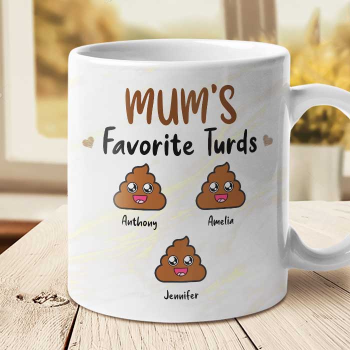 Les crottes préférées de maman - Cadeau pour maman, grand-mère - Mug personnalisé