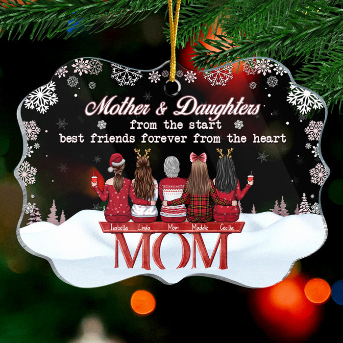 Mère et filles, meilleures amies pour toujours, du fond du cœur - Décoration familiale personnalisée - Acrylique en forme de Benelux - Cadeau de Noël pour fille de la part d'une mère