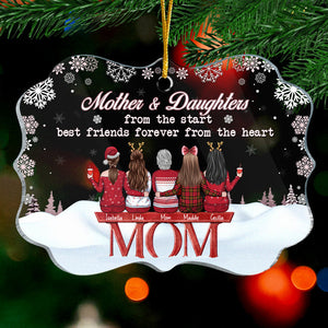 Mère et filles, meilleures amies pour toujours, du fond du cœur - Décoration familiale personnalisée - Acrylique en forme de Benelux - Cadeau de Noël pour fille de la part d'une mère