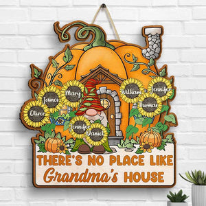 Il n'y a pas d'endroit comme la maison de grand-mère - Panneau en bois personnalisé - Cadeau pour grand-mère, grands-parents