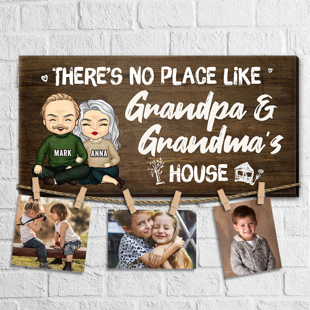 Il n'y a pas d'endroit comme la maison de grand-mère et grand-père - Tableau photo personnalisé