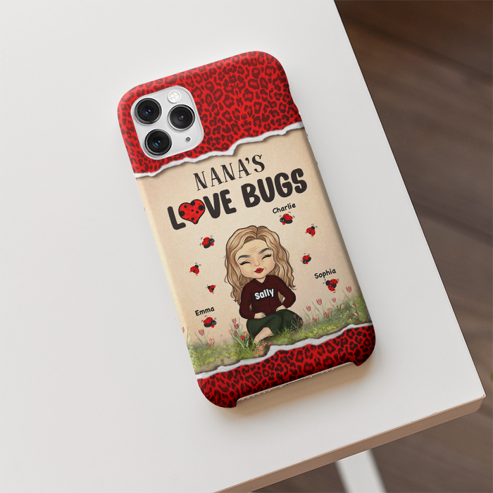 Grandma's Love Bugs - Cadeau pour maman et grand-mère - Coque de téléphone personnalisée