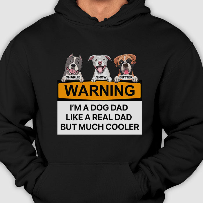 Attention, je suis papa d'un chien - Cadeau pour papa d'un chien - T-shirt unisexe personnalisé, sweat à capuche
