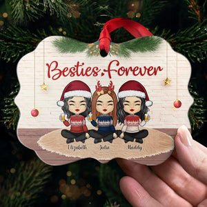 Besties Forever And Always - Décoration de Noël en bois personnalisée en forme de Benelux - Cadeau pour meilleure amie, meilleure amie, sœur, cadeau d'anniversaire pour meilleure amie et amie, cadeau de Noël
