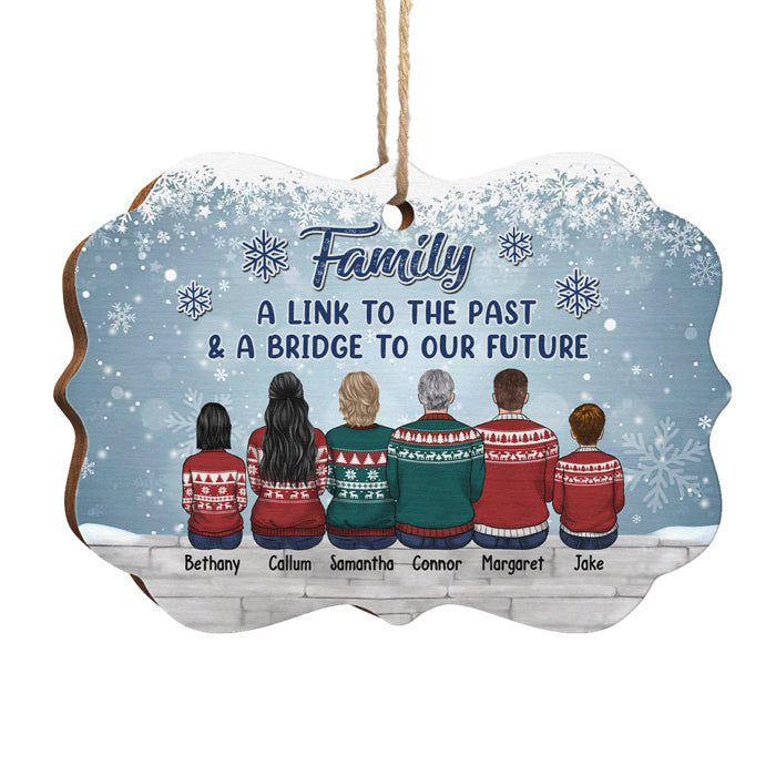 Famille où la vie commence et où l'amour ne finit jamais - Ornement personnalisé familial - Bois en forme de Benelux - Cadeau de Noël pour les membres de la famille