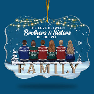 L'amour entre nous est durable - Décoration de Noël personnalisée en acrylique en forme de Benelux - Cadeau pour la famille, cadeau de Noël