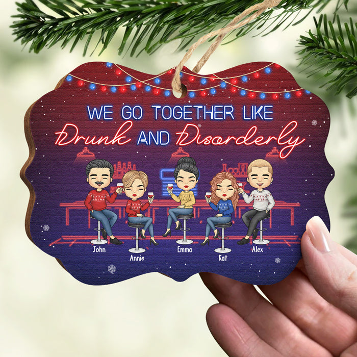 Nous sommes Sage et Hood et souhaitons qu'un Mufuka le fasse - Ornement personnalisé Bestie - Forme Benelux en bois - Cadeau de Noël pour les meilleurs amis, BFF, sœurs