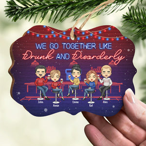 Nous sommes Sage et Hood et souhaitons qu'un Mufuka le fasse - Ornement personnalisé Bestie - Forme Benelux en bois - Cadeau de Noël pour les meilleurs amis, BFF, sœurs