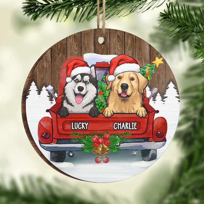 Prêt pour Noël - Décoration de Noël ronde en bois personnalisée - Cadeau pour les amoureux des animaux, cadeau de Noël