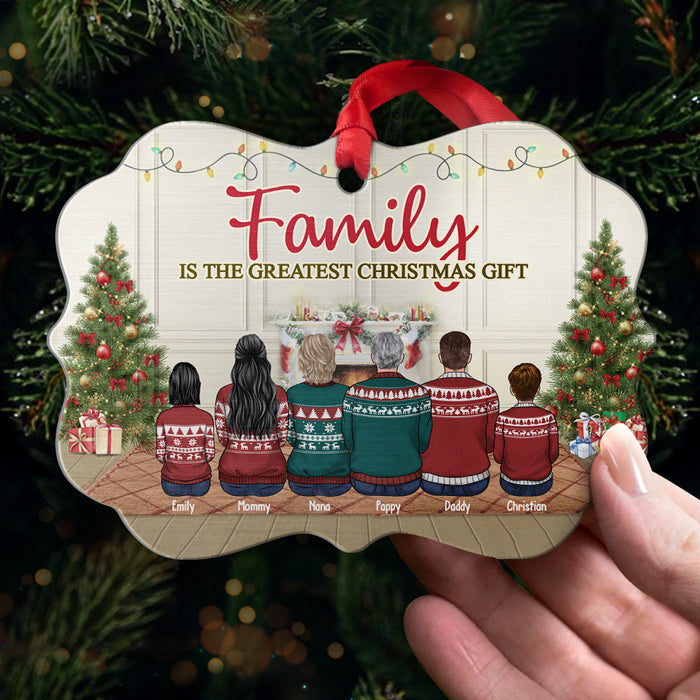 Le plus beau cadeau de Noël, c'est la famille ! Décoration de Noël personnalisée en bois/aluminium, forme Benelux. Cadeau pour la famille, cadeau de Noël.