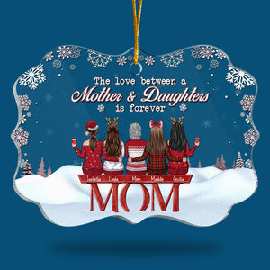 Mère et filles, meilleures amies pour toujours, du fond du cœur - Décoration familiale personnalisée - Acrylique en forme de Benelux - Cadeau de Noël pour fille de la part d'une mère