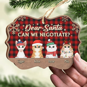 Cher Père Noël, définissez « Naughty » - Ornement personnalisé pour chien et chat - Bois en forme de Benelux - Cadeau de Noël pour les propriétaires et les amoureux des animaux