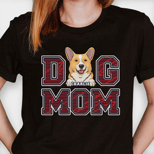 Dog Mom And Dog Dad Red Stripe - Gift for Dog Lovers, Gift For Dog Mom - Personalized Unisex T-Shirt, Hoodie.