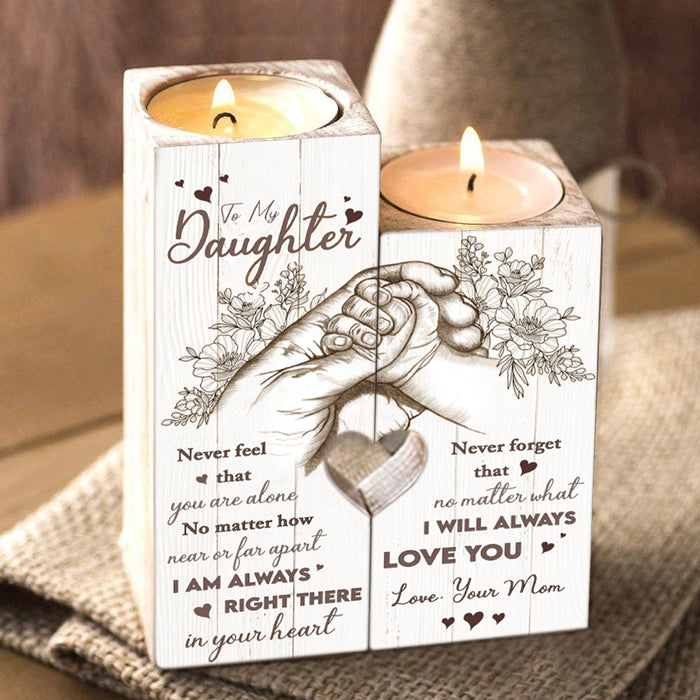 Ne vous sentez jamais seul - Bougeoir familial - Cadeau pour fille de maman