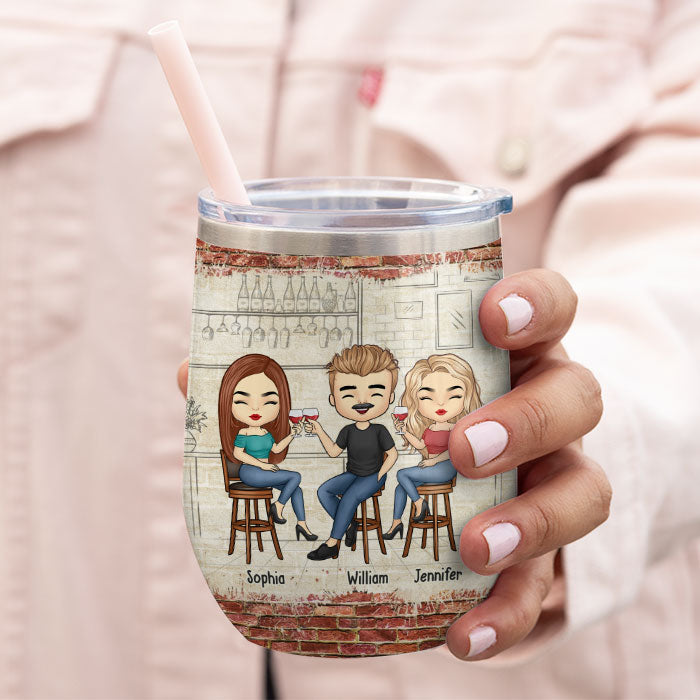 Nos rires sont sans limites - Verre à vin personnalisé Bestie - Cadeau de Noël pour meilleures amies, meilleures amies, sœurs 