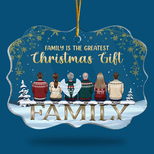 Le plus beau cadeau de Noël est la famille ! Décoration de Noël personnalisée en acrylique en forme de Benelux. Cadeau pour la famille, cadeau de Noël.