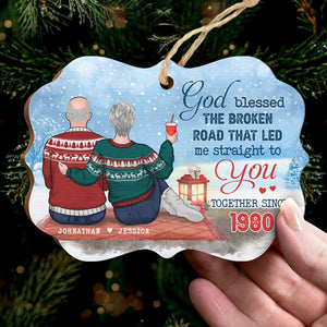 La route brisée qui m'a conduit droit à toi - Décoration de Noël en bois personnalisée en forme de Benelux - Cadeau pour couple, mari et femme, anniversaire, fiançailles, mariage, cadeau de mariage, cadeau de Noël