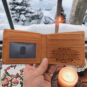 Mon cher fils, j'ai fermé les yeux un instant - Portefeuille à deux volets - À mon fils, cadeau pour fils, cadeau de papa et maman pour fils, cadeau d'anniversaire pour fils, cadeau de Noël