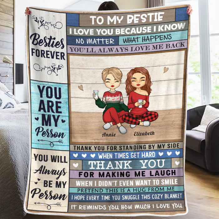 Tu es ma personne et tu le seras toujours - Couverture personnalisée Bestie - Cadeau de Noël pour les meilleures amies, BFF, sœurs