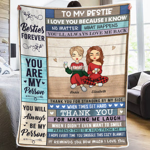Tu es ma personne et tu le seras toujours - Couverture personnalisée Bestie - Cadeau de Noël pour les meilleures amies, BFF, sœurs