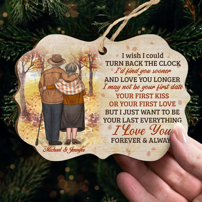 J'aimerais pouvoir remonter le temps - Décoration de Noël en bois personnalisée en forme de Benelux - Cadeau pour couple, mari et femme, anniversaire, fiançailles, mariage, cadeau de mariage, cadeau de Noël