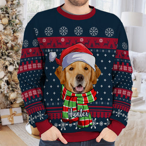 Joyeux Noël ! Sweat-shirt personnalisé pour chien et chat, moche et personnalisé, pull unisexe en laine. Téléchargez une image, cadeau de Noël pour les propriétaires et les amoureux des animaux.