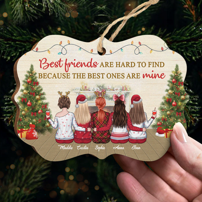 Les meilleurs amis sont difficiles à trouver, car les meilleurs sont les miens - Décoration personnalisée Bestie - Bois en forme de Benelux - Cadeau de Noël pour meilleures amies, meilleures amies, sœurs