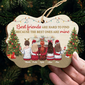 Les meilleurs amis sont difficiles à trouver, car les meilleurs sont les miens - Décoration personnalisée Bestie - Bois en forme de Benelux - Cadeau de Noël pour meilleures amies, meilleures amies, sœurs