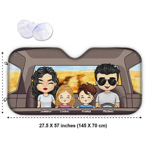 Family Trip Together - Personalized Auto Sunshade - Gift For Couples, Husband Wife