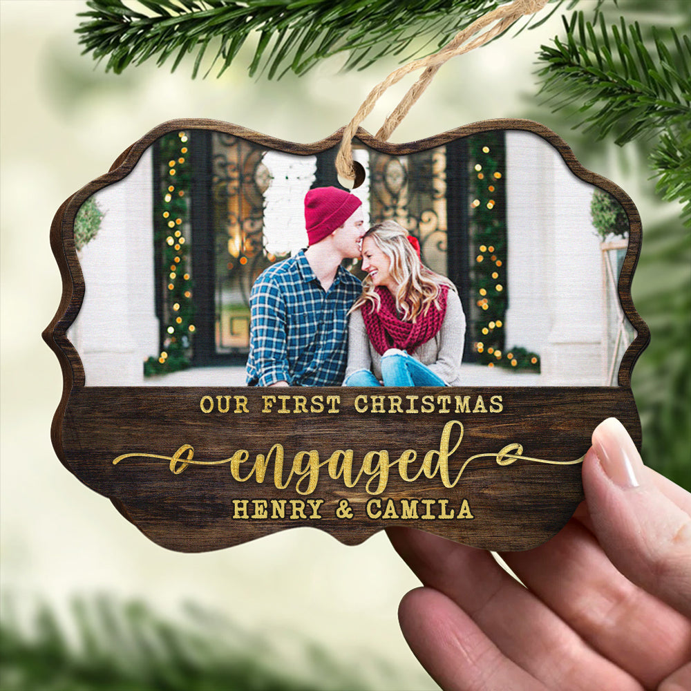 Notre premier Noël - Décoration de Noël personnalisée en bois avec photo en forme de Benelux - Télécharger une image, cadeau pour couple, mari et femme, anniversaire, fiançailles, mariage, cadeau de mariage, cadeau de Noël