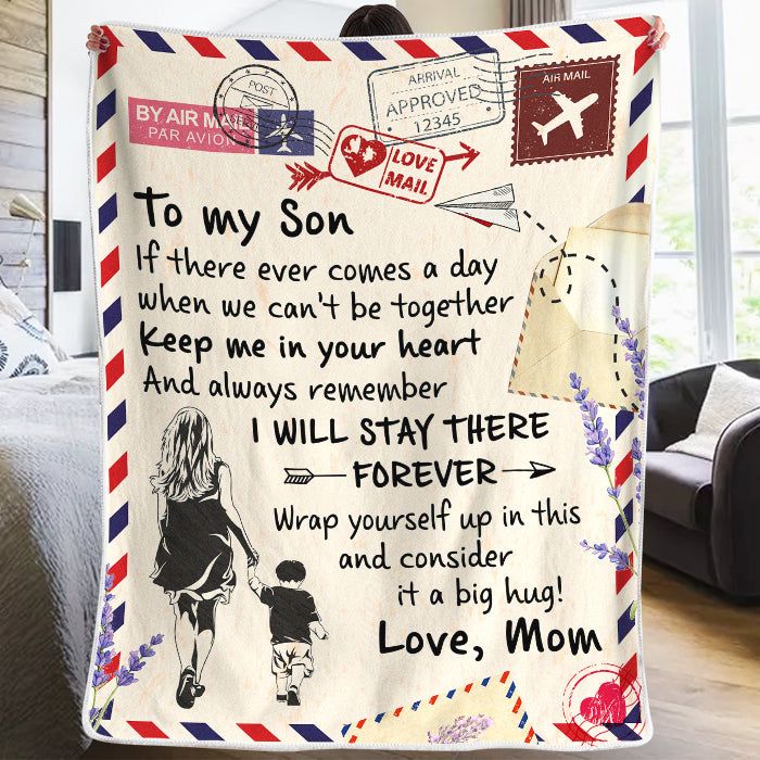 Garde-moi dans ton cœur, j'y resterai pour toujours - Couverture familiale - Cadeau pour fils de maman
