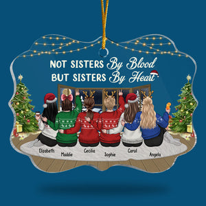 Sœurs de cœur - Décoration de Noël personnalisée en acrylique en forme de Benelux - Cadeau pour meilleure amie, meilleure amie, sœur, cadeau d'anniversaire pour meilleure amie et amie, cadeau de Noël