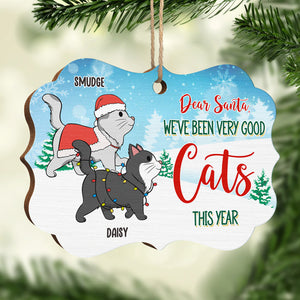 Nous avons été de bons chats - Décoration de Noël en bois personnalisée en forme de Benelux - Cadeau pour les amoureux des animaux, cadeau de Noël