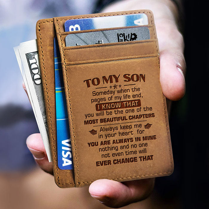 À mon fils, je te garde toujours dans mon cœur - Porte-cartes - À mon fils, cadeau pour fils, cadeau pour fils de papa et maman, cadeau d'anniversaire pour fils, cadeau de Noël