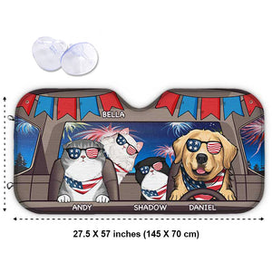 Joyeux 4 juillet, mon chien ! Pare-soleil de voiture personnalisé ! Cadeau pour les amoureux des animaux