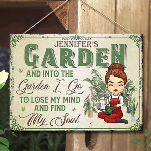Jardin où je peux me perdre quand j'ai besoin de me retrouver - Panneau en métal personnalisé pour jardin - Cadeau pour les amateurs de jardinage