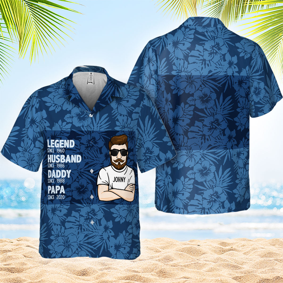 Legend. Husband. Grandpa Since - Gift For Father, Grandpa - Personalized Unisex Hawaiian Shirt.